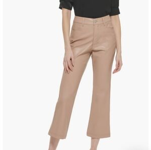 DKNY Kick Flare Leather Pants